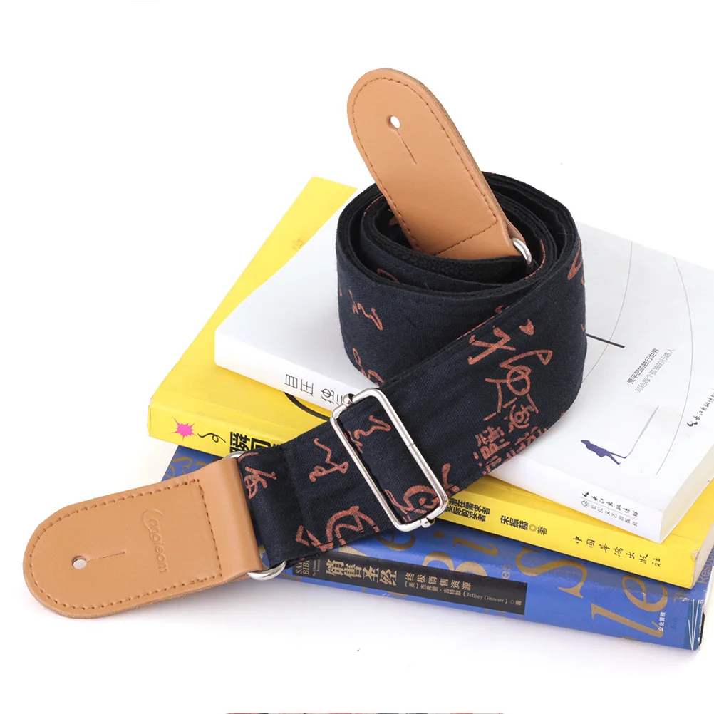 

Cotton and Linen Guitar Shoulder Straps Chinese Style Bass Belt with Heads Brass Belts Accessories Electric