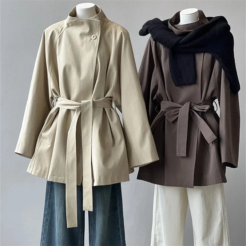 

2026 New Spring Autumn Trench Coat Women Fashion Korean Loose Mid Long Temperament British style Women Windbreaker Female Tops