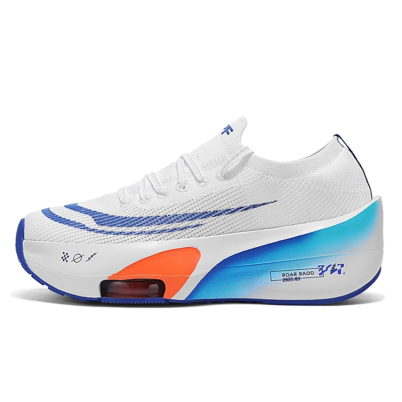 Men's Racing Air-Cushioned Carbon Plate Running Shock-Absorbing Women's Single-Mesh Shoes, All-Season Couple's Sports Casual Shoes