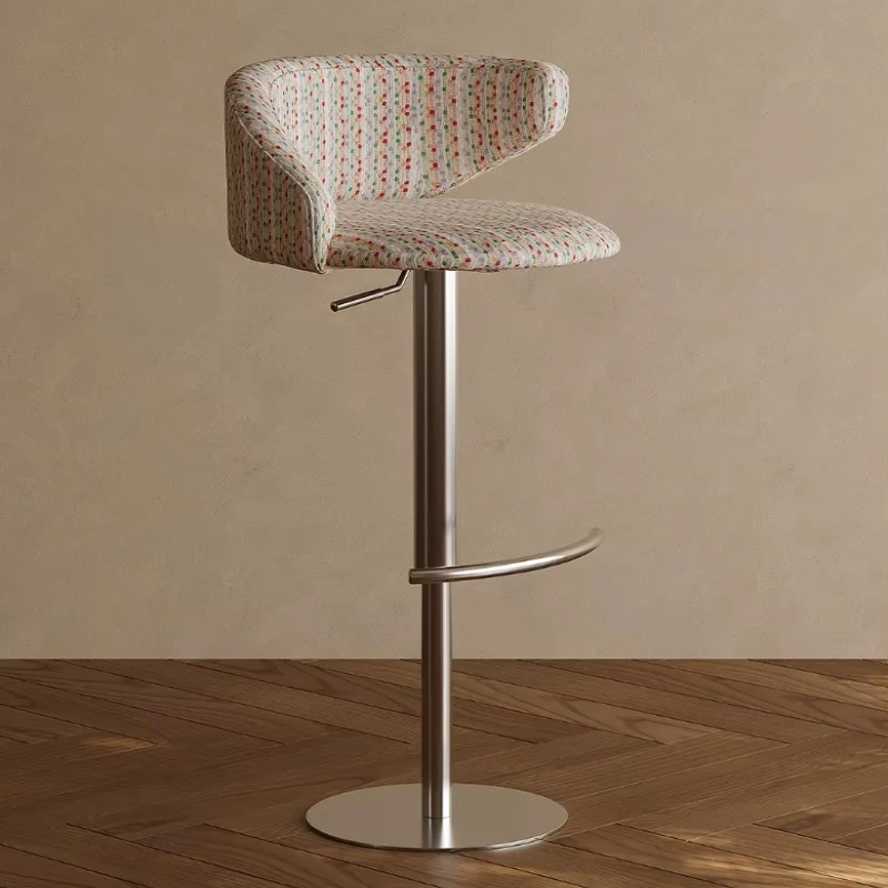 Simple modern environmentally friendly fabric bar stool adjustable height rotating bar chair