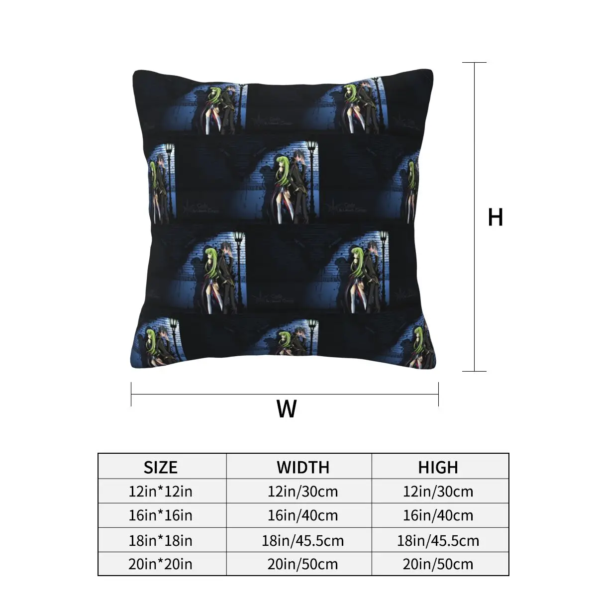 Code Geass Anime Square Pillowcase Cushion Cover Pillow Case Throw Pillow Cover for Home Sofa Living Room