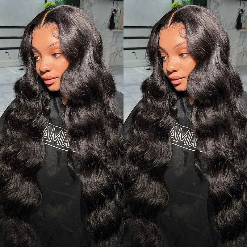 Body Wave Bundles Human Hair with 13x4 HD Lace Frontal 100% Unprcessed Remy Hair Bundles Brazilian Weave 3 Bundles With Closure