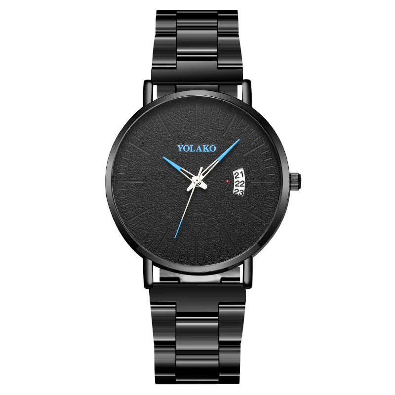 Blue Needle Calendar Men's Watch Men's Watch Quartz Watch Milan with Mesh Strap