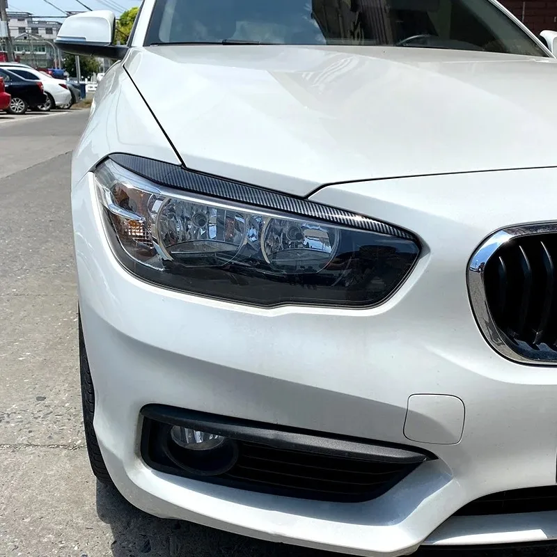 For BMW F20 F21 1 Series 116i 118i 120i 125i M135i M140i 2015-2019 Headlight Eyebrow Eyelid Lamp Light Eyebrows Glossy Carbon