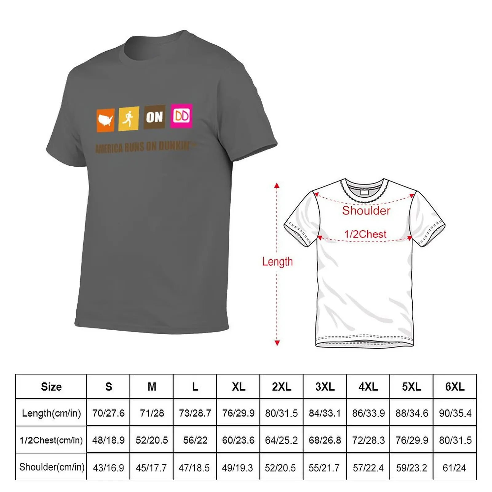 America Runs On Dunkin T-Shirt cotton tshirt 100% anime t shirts oversize t shirt man casual T-Shirt