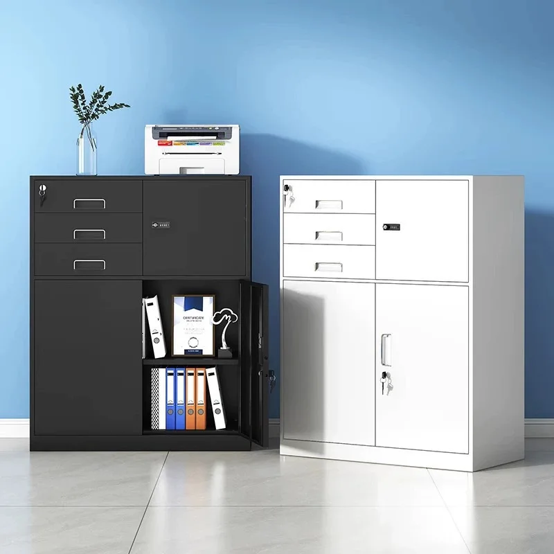 Office file cabinet information Iron sheet Household low cabinet Drawer with lock Small cabinet Storage Floor-to-ceiling steel