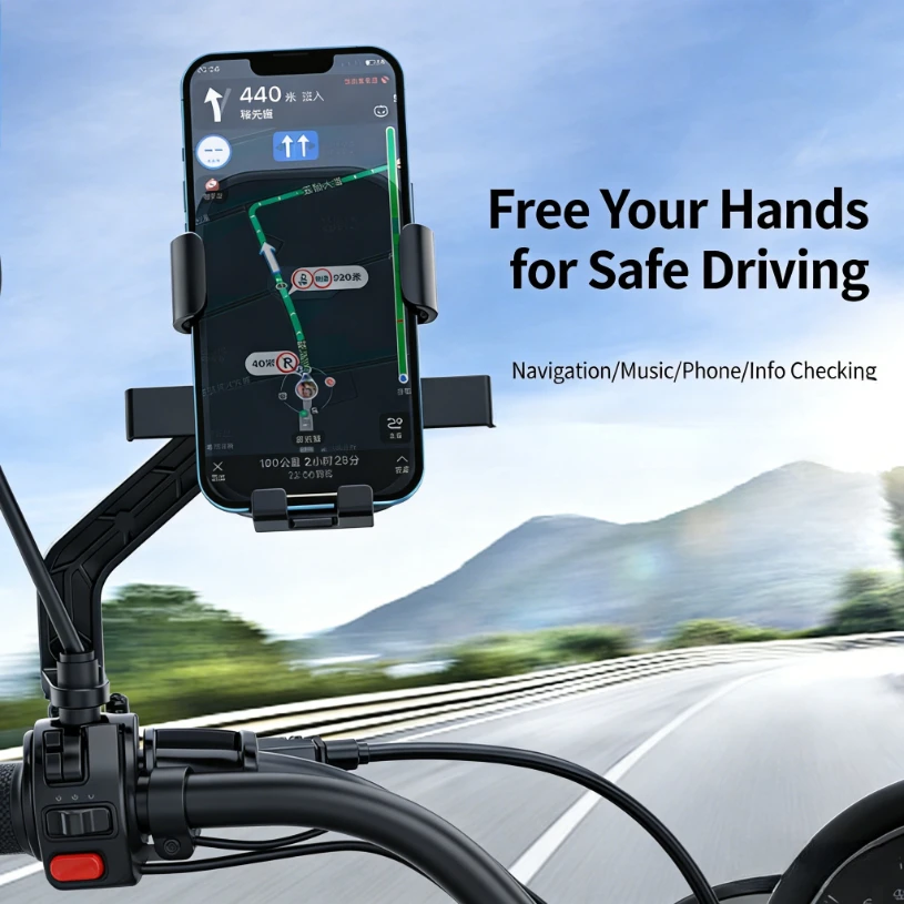 

Противоударное крепление для телефона на руль мотоцикла/велосипеда без инструментов, для GPS-навигации, для iPhone/Samsung