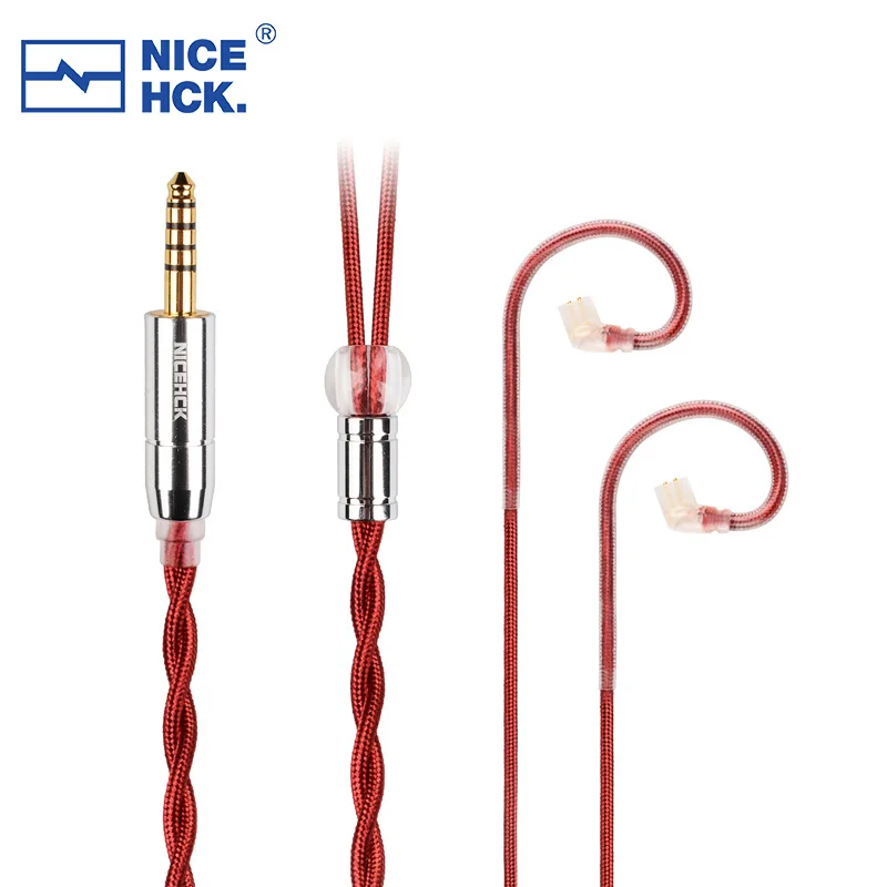 NICEHCK RedAg 4N Kabel do słuchawek z czystego srebra, ulepszający dźwięk, z wtykami MMCX/QDC/0.78mm 2Pin, do Rockies Tears NX8Ti — zdjęcie produktu 2
