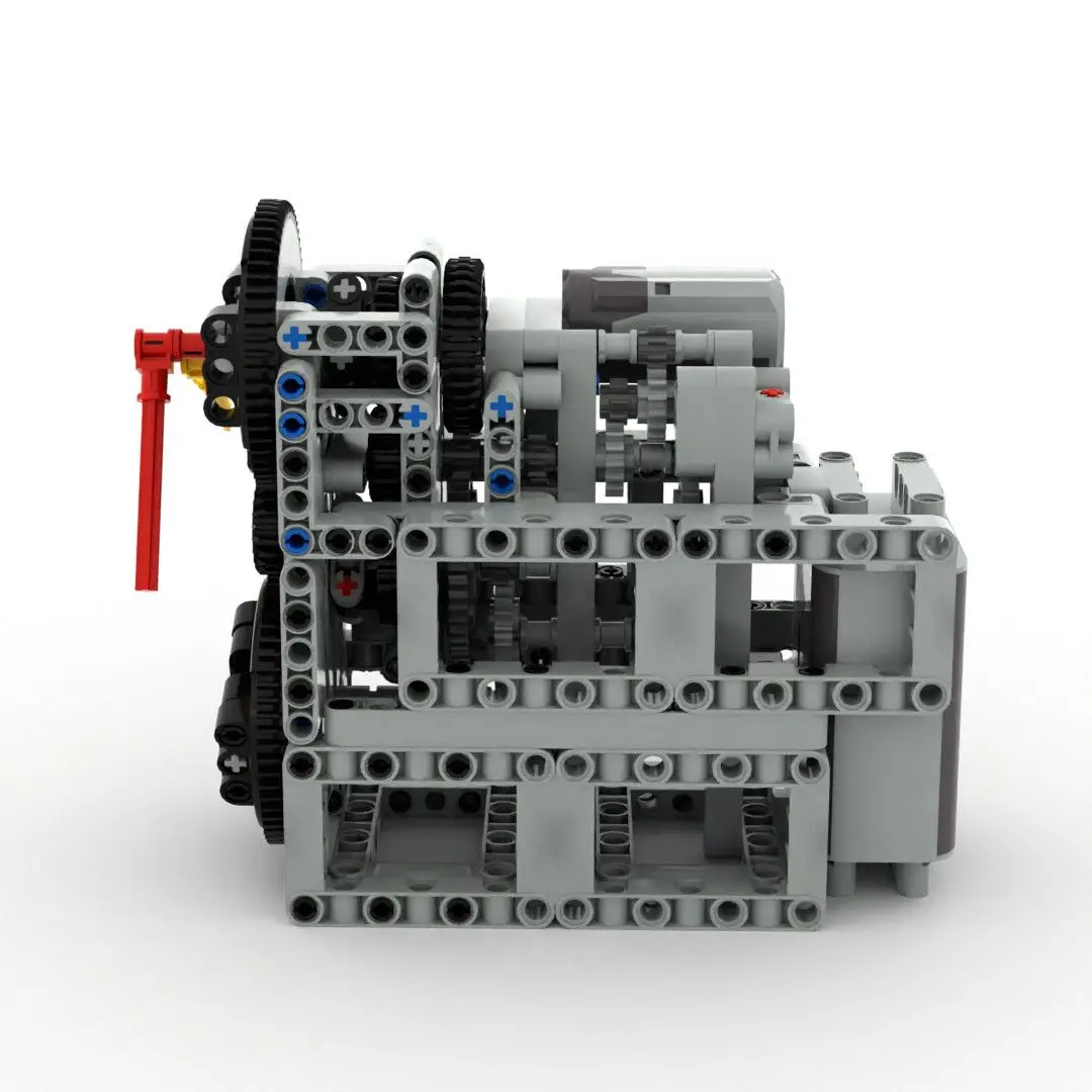 Small Engineer Building Block Robot Gear Engineering Machinery Model Electric Assembly Coaxial Three Pin Clock Set