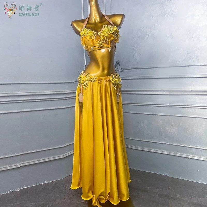 Sexy Bellydance Costume Bra Long Skirt Women Drum Solo Egypy Dancer Performance Outfit Swing Shine Sparkle Rhinstone Luxury 2025
