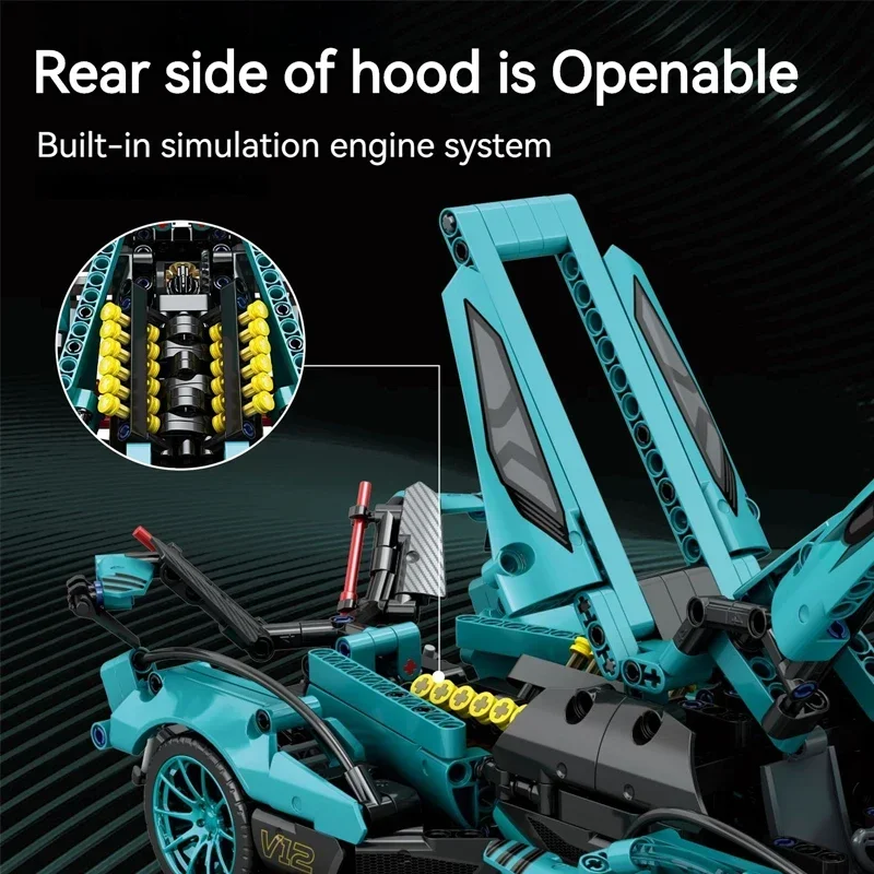 高詳細レーシングカー マイクロ 999ピース 組み立てブロック スーパーカー ブロックセット 精巧なボディデザイン 大人向けコレクターギフト