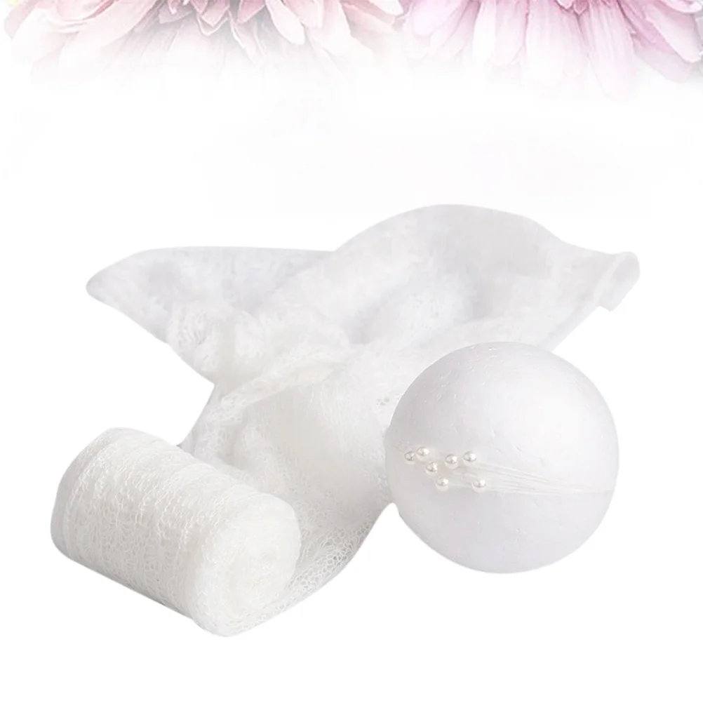 

Mohair Baby Wrap Swaddle Set White Exquisite Infant Photography Props Baby Wrapped Cloth Headdress Newborn Photo Gift