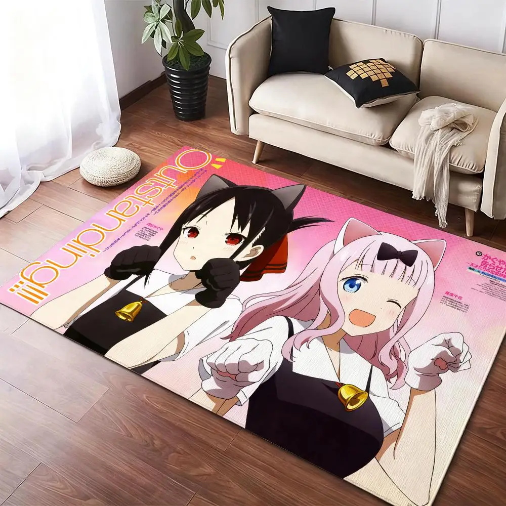 

Kaguya-sama l-love is war Floor Mat Soft Thickened Non-Slip Door Mat for Living Room Home Decor Flannel Rugs
