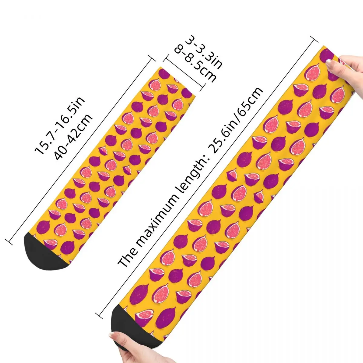 Retro Fig Men's Socks Fruits Food Unisex Novelty Pattern Printed Crazy Crew Sock Gift