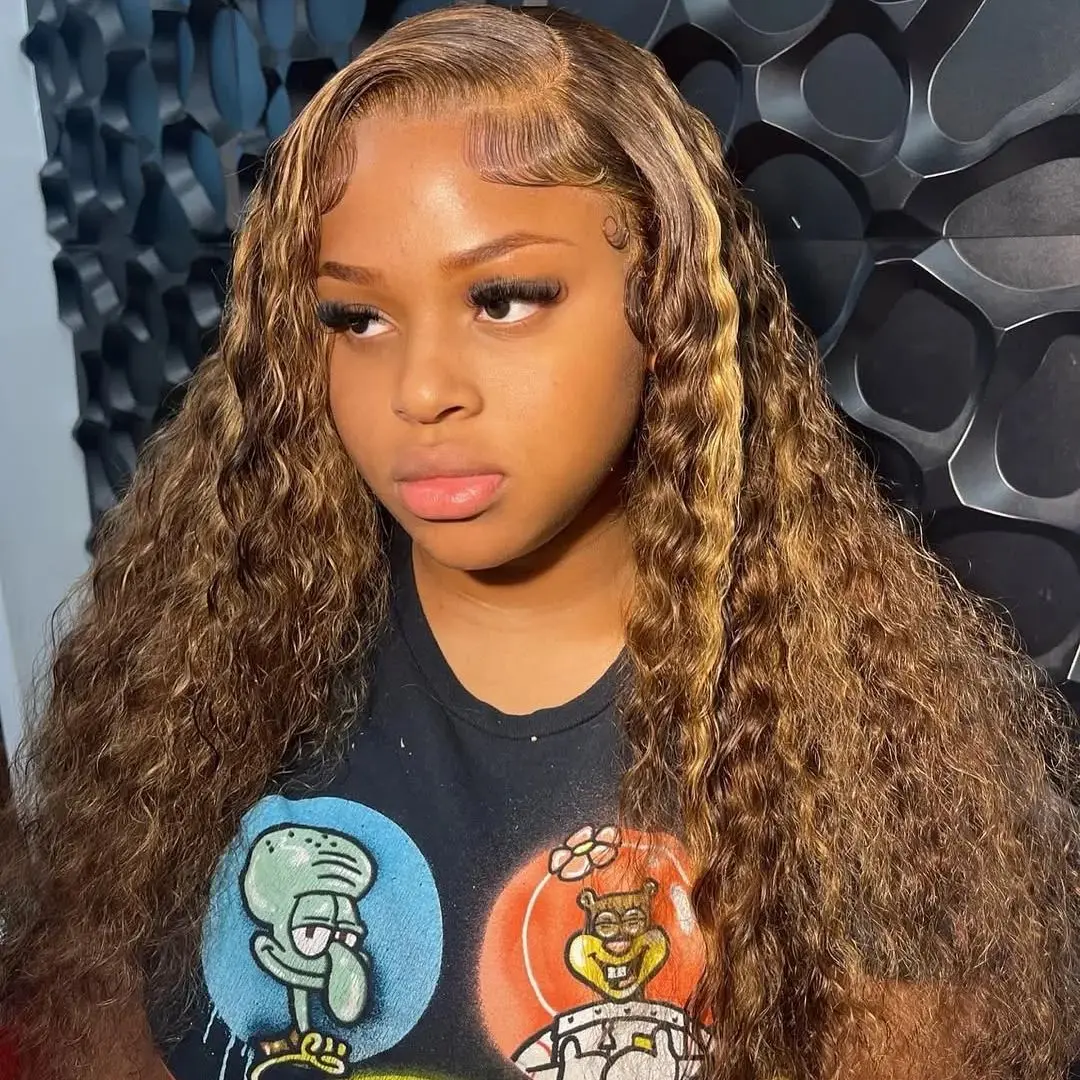 

Highlight Ombre Curly Wave Human Hair 13x6 Hd Lace Frontal Wigs 30 Inch 13x4 Lace Front Wig Coroled Brazilian For Women Choice