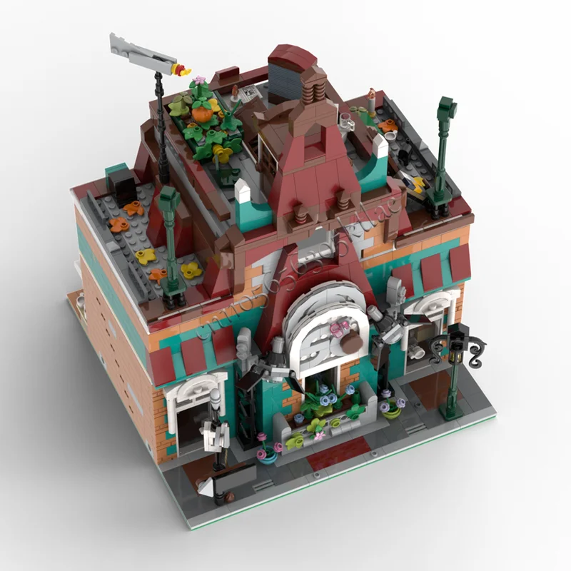 2533 Teile Street Club Town Kreatives Bausteinmodell, städtische Architektur mit Innendisplay, Spielzeug für Kinder, Montagegeschenk