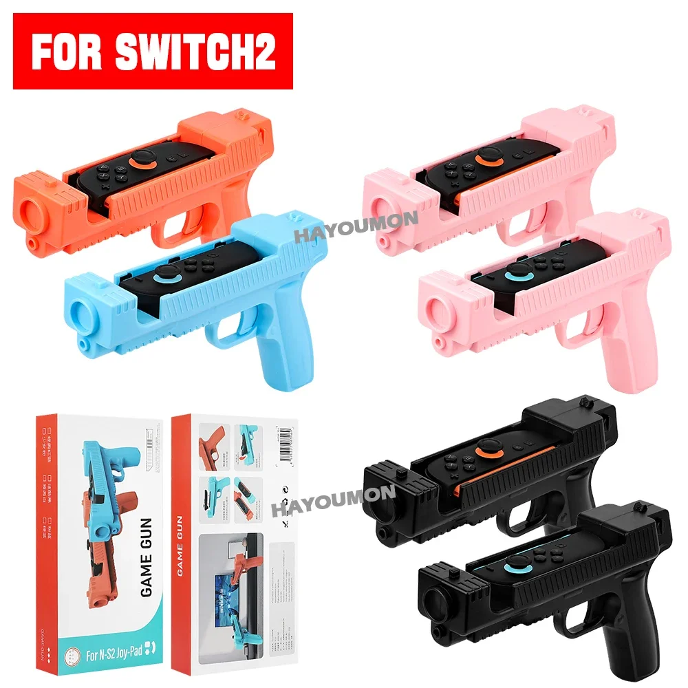 A Pair For Switch 2 Game Gun Shape Handgrip Controller Shooting Game Stock Gun Shape Easy Install Game Accessories