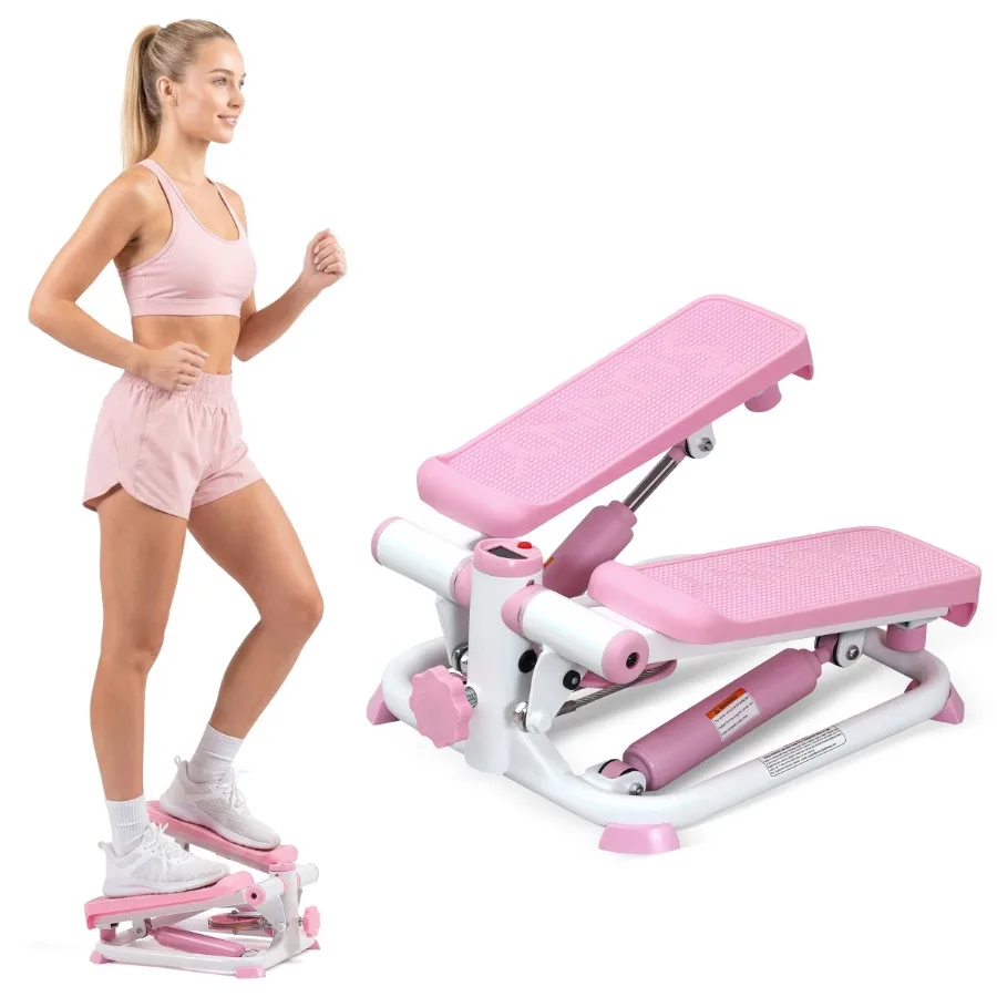 

Компактный мини-степпер Total Body Pink для домашних тренировок: оборудование для ног и ягодиц, малоинтенсивный кардиотренажер с цифровым монитором, бесшумный