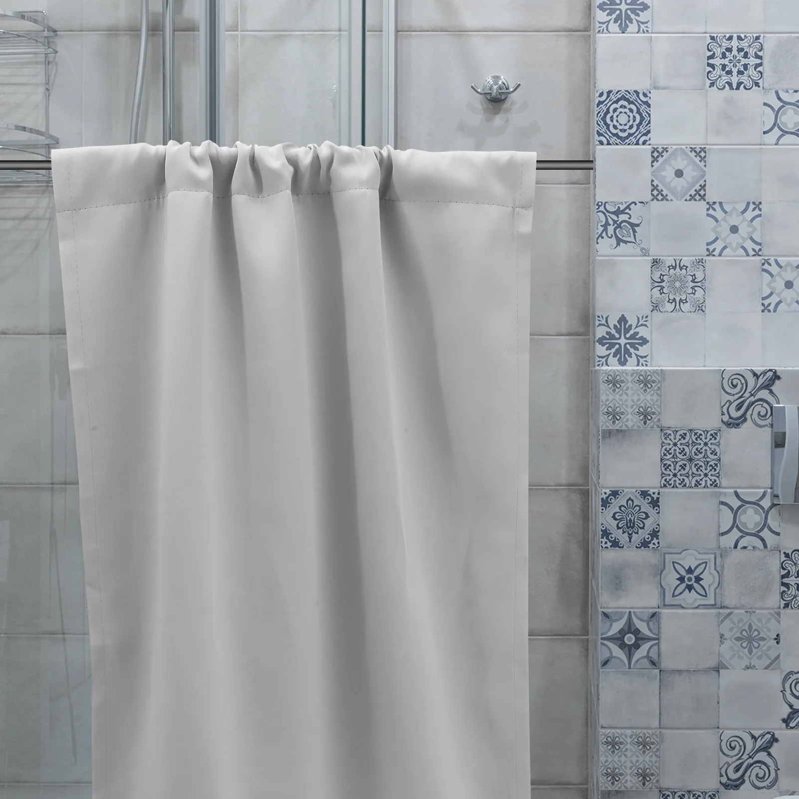 

2pcs Kitchen Curtains 76x92 Gray Short Sheer Valance Polyester Half Bathroom Window Privacy Decor Homeware