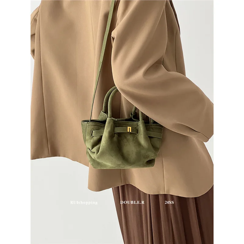 NEW Women's Fashion Commuter Leather Handbag, Large Capacity Suede Shoulder Commuter Dumpling Bag, Shoulder Bag