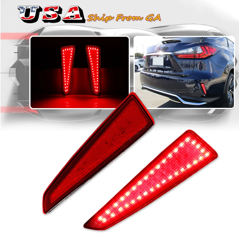 

2PCS LED Rear Bumper Reflector Lights For Lexus 2016-2020 RX350,2018-2020 RX350L,2016-2020 RX450h,18-19 RX450hL OEM#81920408050