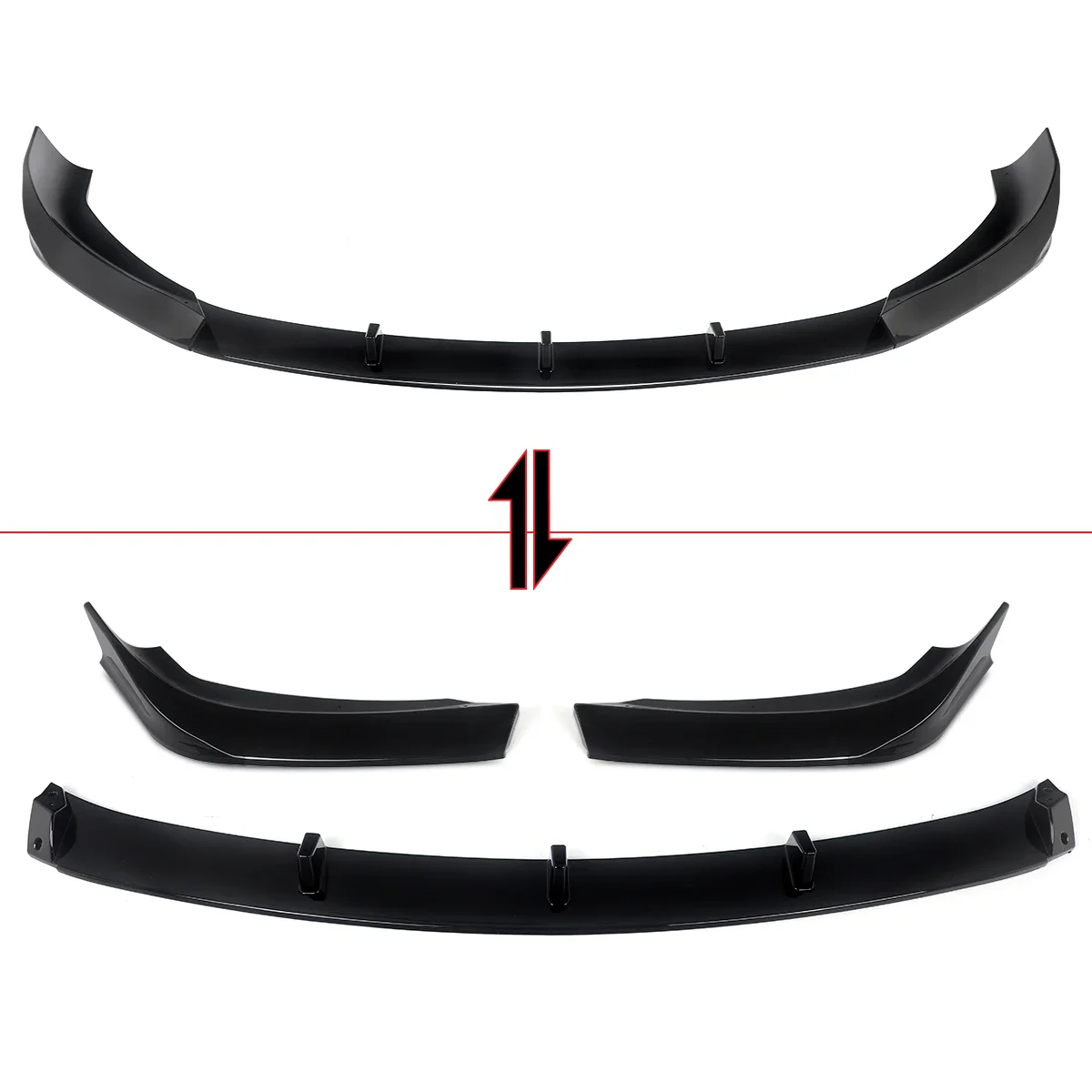 Magickit Front Bumper Splitter Spoiler Lip AC Style for BMW F48 F49 X1 M Sport SDrive18i 20i 28i 2016 2017 2018 2019 2020 2021 - view 4