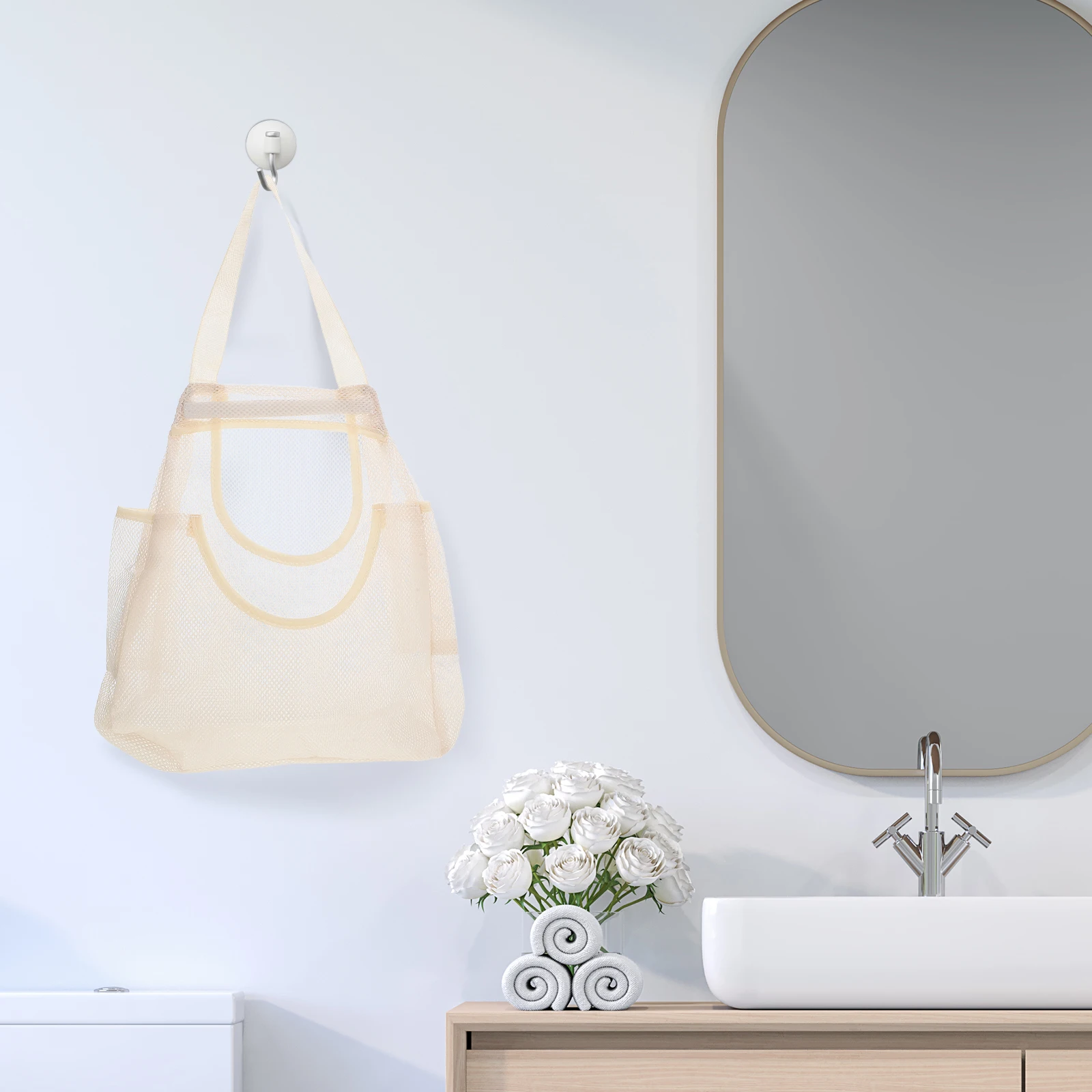 

Storage Bag Mesh Vegetable Fruit Garlic Shopping Home Kitchen Bathroom Reusable Hanging Mesh Bags Potato Onion Tote Storage