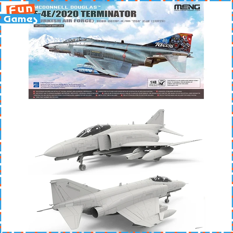 MENG 1/48 F-4E/2020 Terminator Fighter, Figura de Avión para Armar, Modelo LS-020, Adorno Coleccionable Personalizado, Juguete de Regalo para Niños
