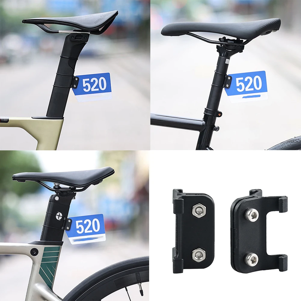 Bike Racing Number Plate Mount Holder PVC For Road Bicycle Cycling Rear License Number Seatpost Racing Cards Bracket Replace Par