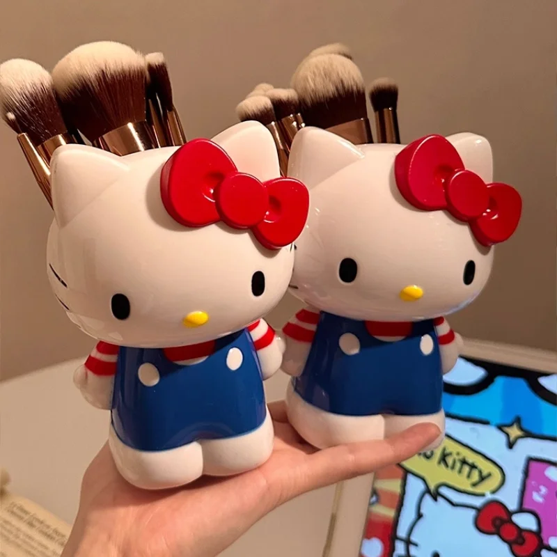 Hello Kitty My Melody-portalápices de dibujos animados, organizador de brochas de maquillaje, decoración de almacenamiento de escritorio, regalo de colección Kawaii para niña y niño