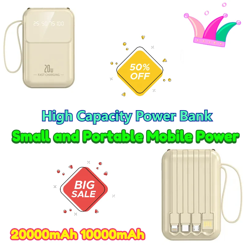 

10000mAh /20000mAh High Capacity Power Bank Small and Portable Mobile Power High-Quality