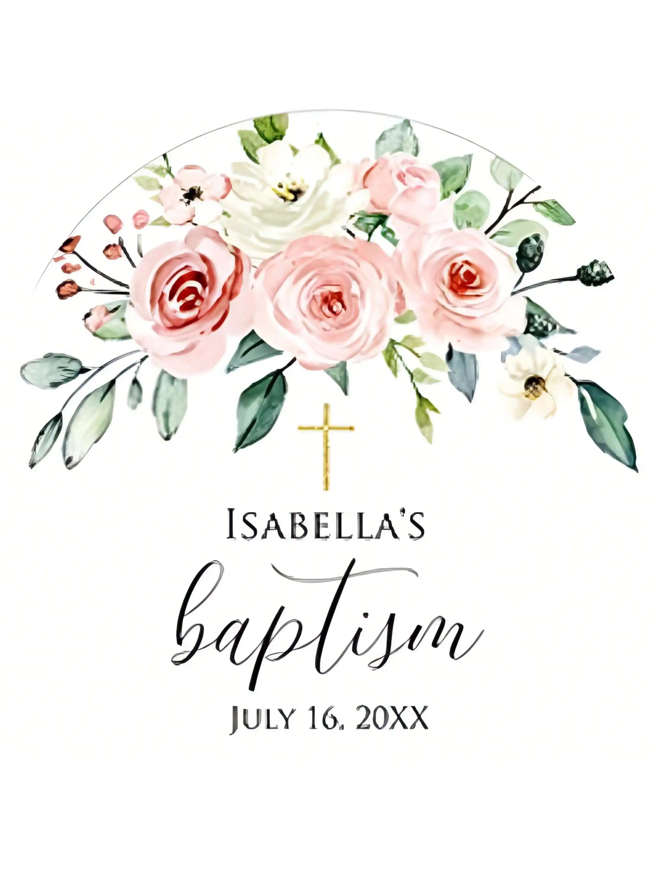 10-100PCS Waterproof Stickers for First Communion Personalized Name Tags 5-7CM Catholic Church Events Holy Communion Favor view 3