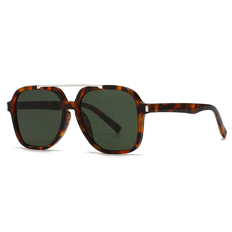 

New Retro Double Beam Tortoise Shell Square Women Sunglasses 2025 Luxury Brand Design Trendy Casual Men Sun Glasses UV400