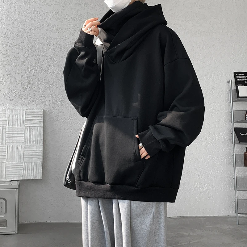 M-XXXXXXL Plus Size Heren Pullover Hoodie Effen Kleur Capuchon Lange Mouw Sweatshirt met Zakken Top Hoody Jumpers 8XL 7XL 6XL