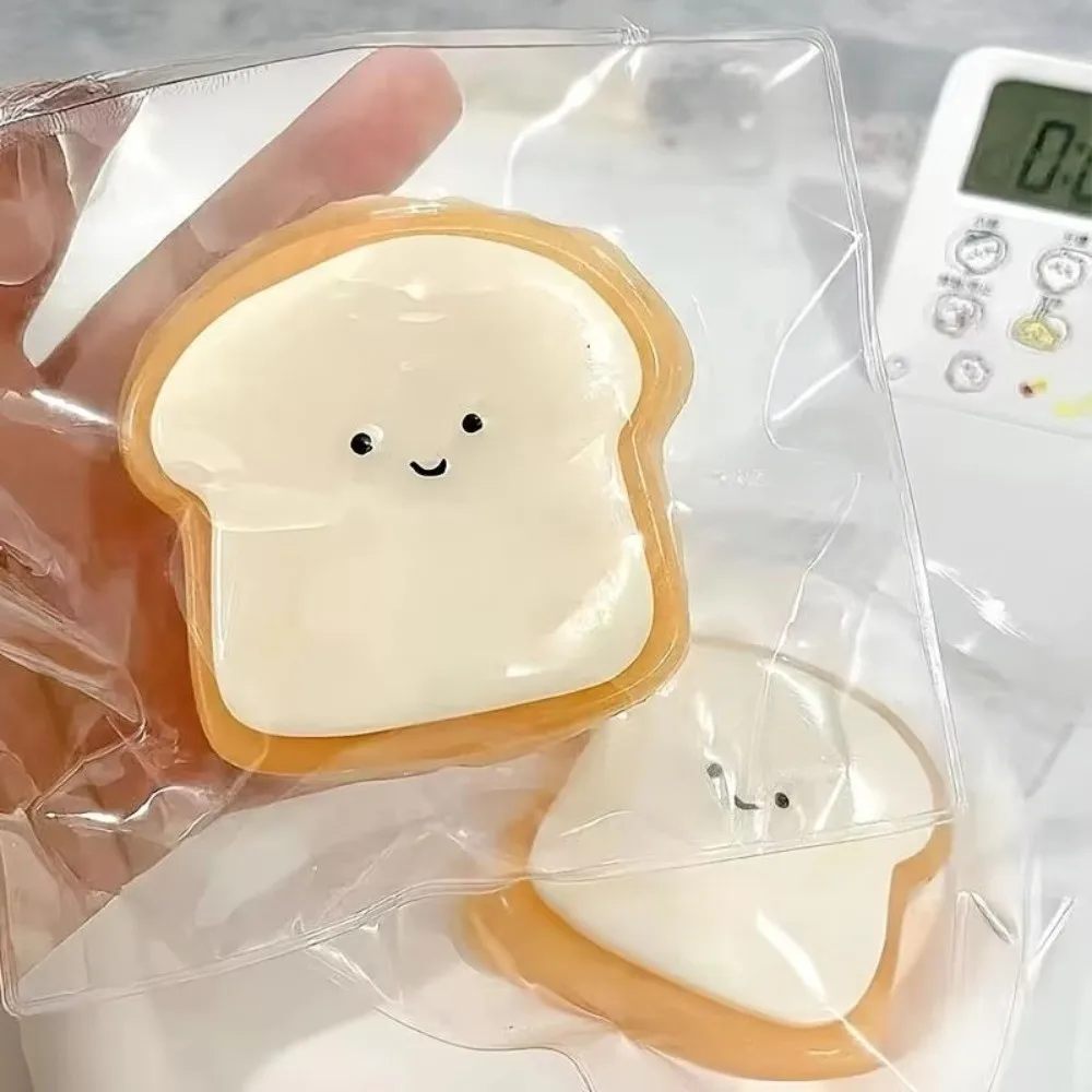Kawaii Soft Squishy Toy Toast Shape Slow Rebound Fidget Toys Squeeze Action Stress Relief Toy For Adults Kids