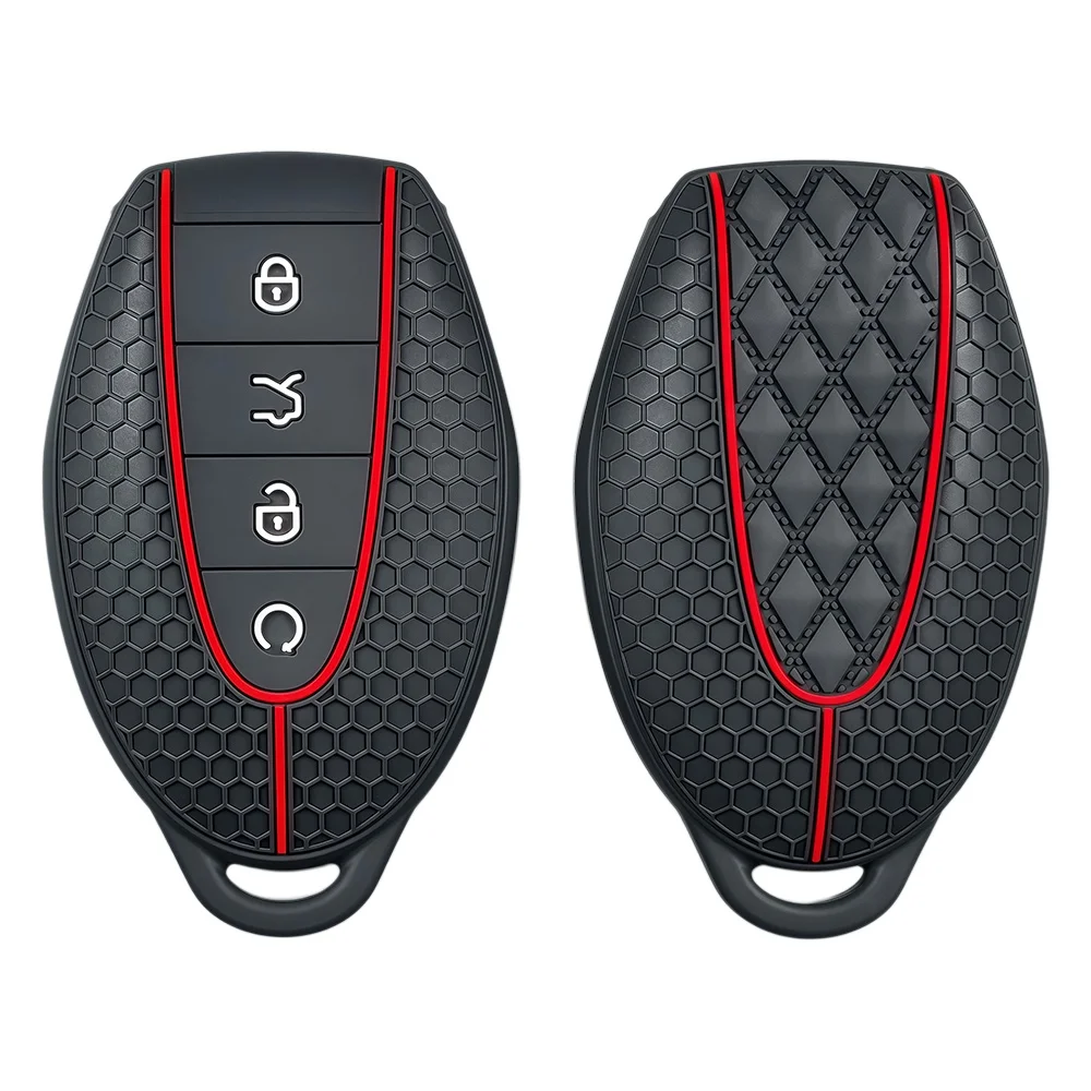 Silicone Remote Car Key Case Fob Cover For Geely Geome Emgrand Fifth Generation 2025 2026 Keychain Holder Key Caps Shell