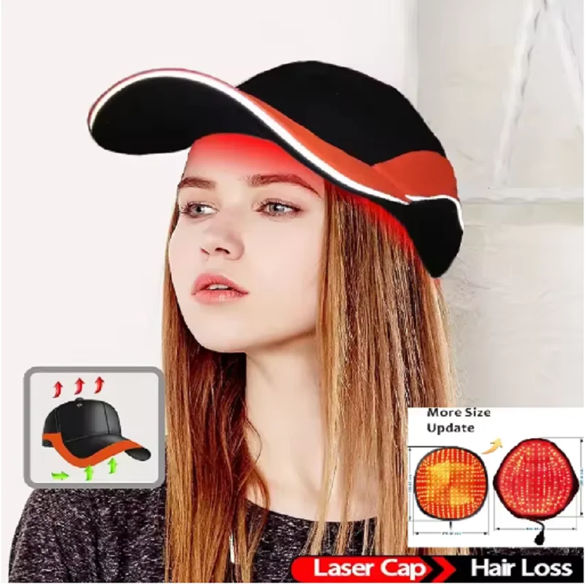 

2760mwRed Light Therapy Hat 276 diode Lasers Hair Growth Cap Professional Cap for Greasy Scalp Hair Care Adjustable Rear Strap