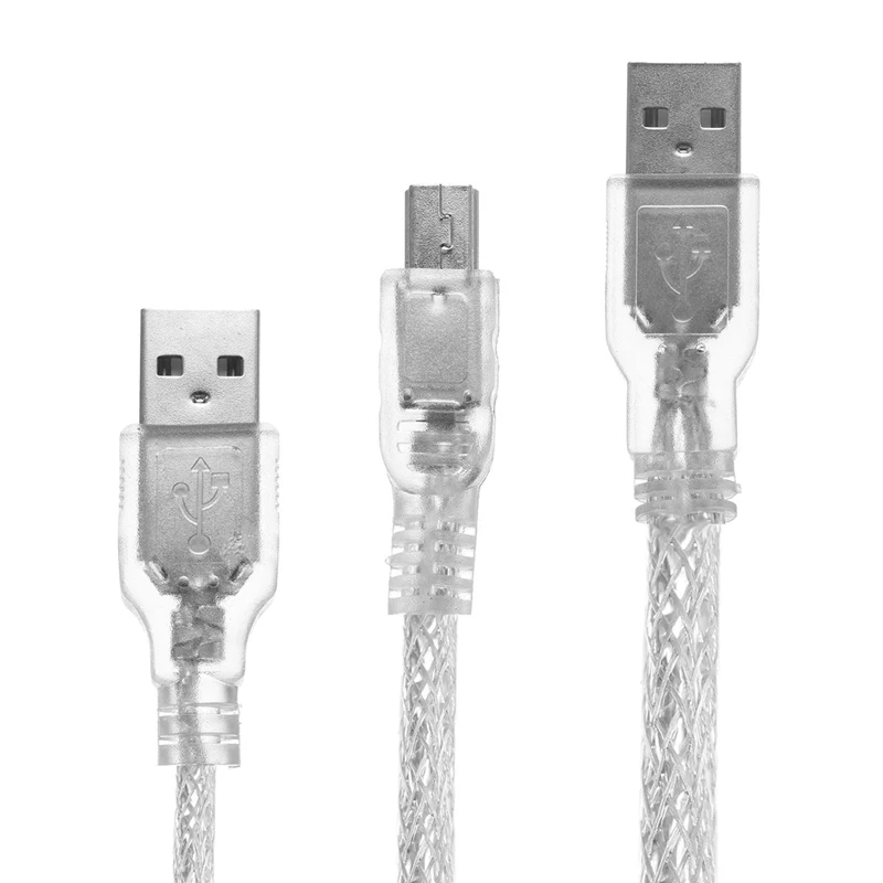 New Arrival Best Price Durable Dual USB 2.0 A Male to Mini USB B 5 Pin Male Data Cable For 2.5 HDD Hard Drive