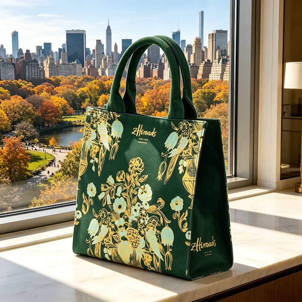 Fashionable Ladies Recycle Cotton Tote Bag with Flower Pattern - Women's Handbag for Daily Shopping Office And Travel