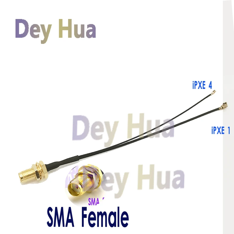 5 PCS/Lot IPEX4+IPEX1 to SMA, SMA Female/Male connector cable to UFL/ u.l/IPX/IPEX +IPEX4, RF coaxial adapter 1.13MM 0.81mm