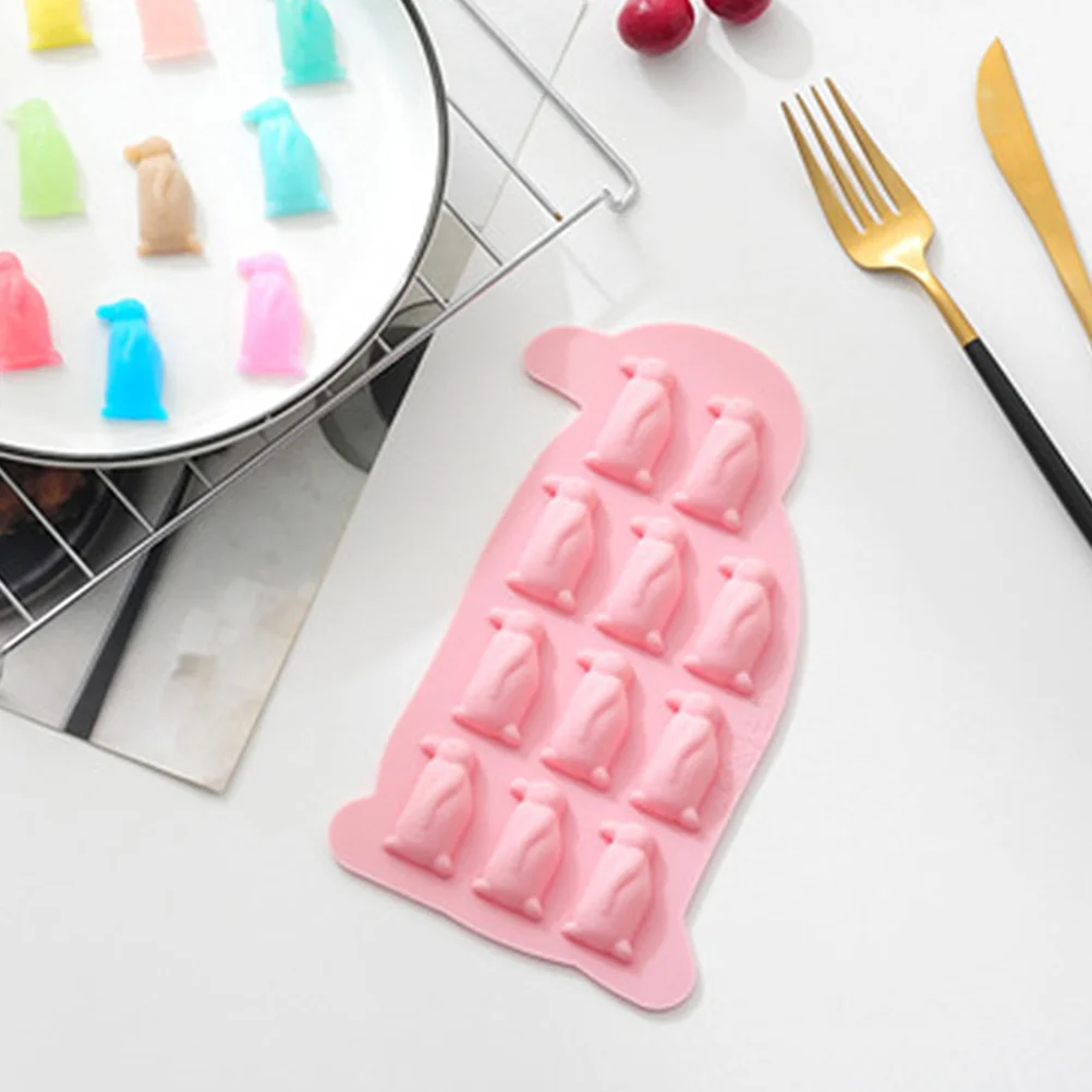 Drinks Super Cute Little Penguin Silicone Mold Ice Maker Machine Crayon Candy Silica Gel Molds Kitchen Supplies