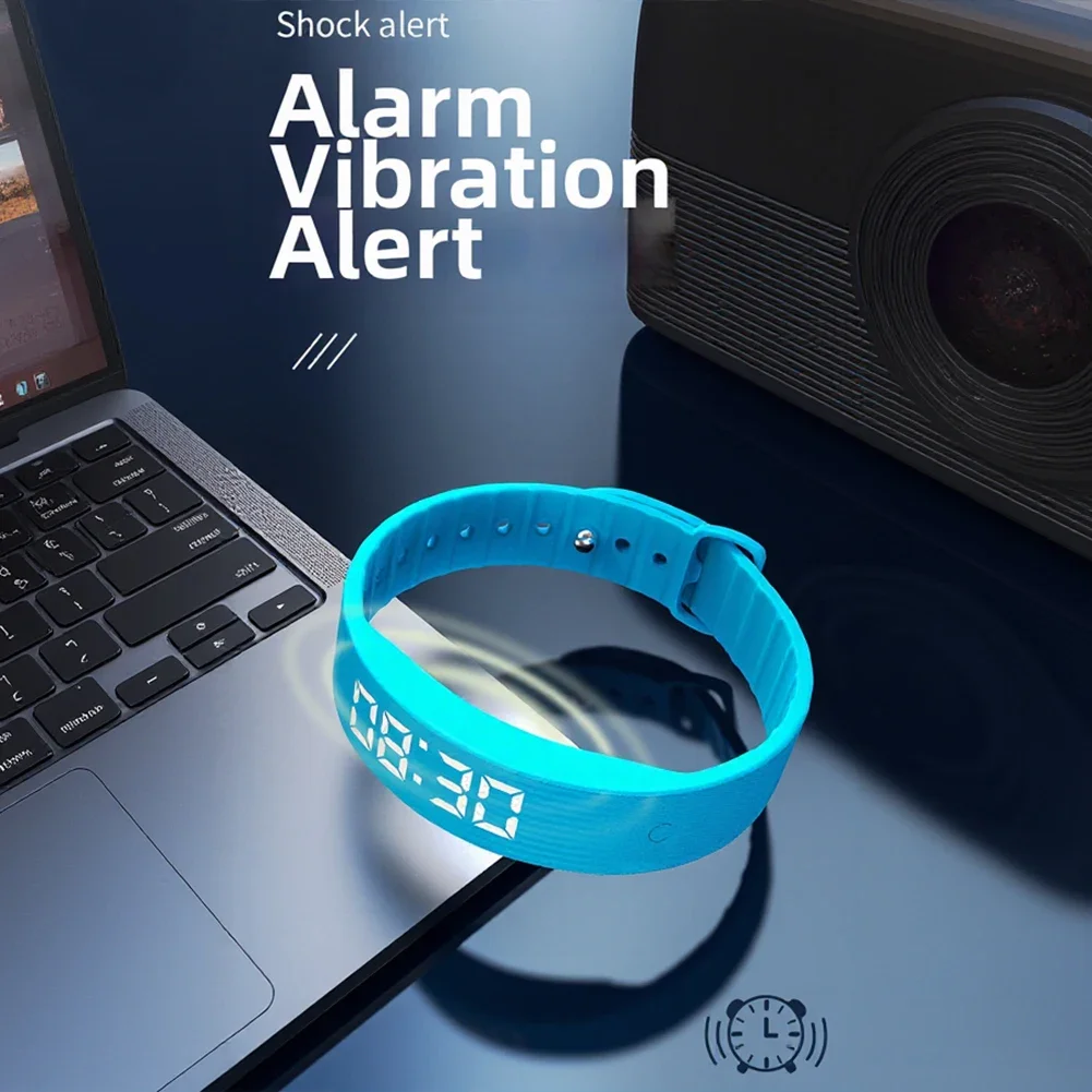 Multi-functional  LED Digital Alarm Clock Watch  Snooze-proof Long Battery Alarm  Adjustable Pedometer Fitness Wristbands Parts