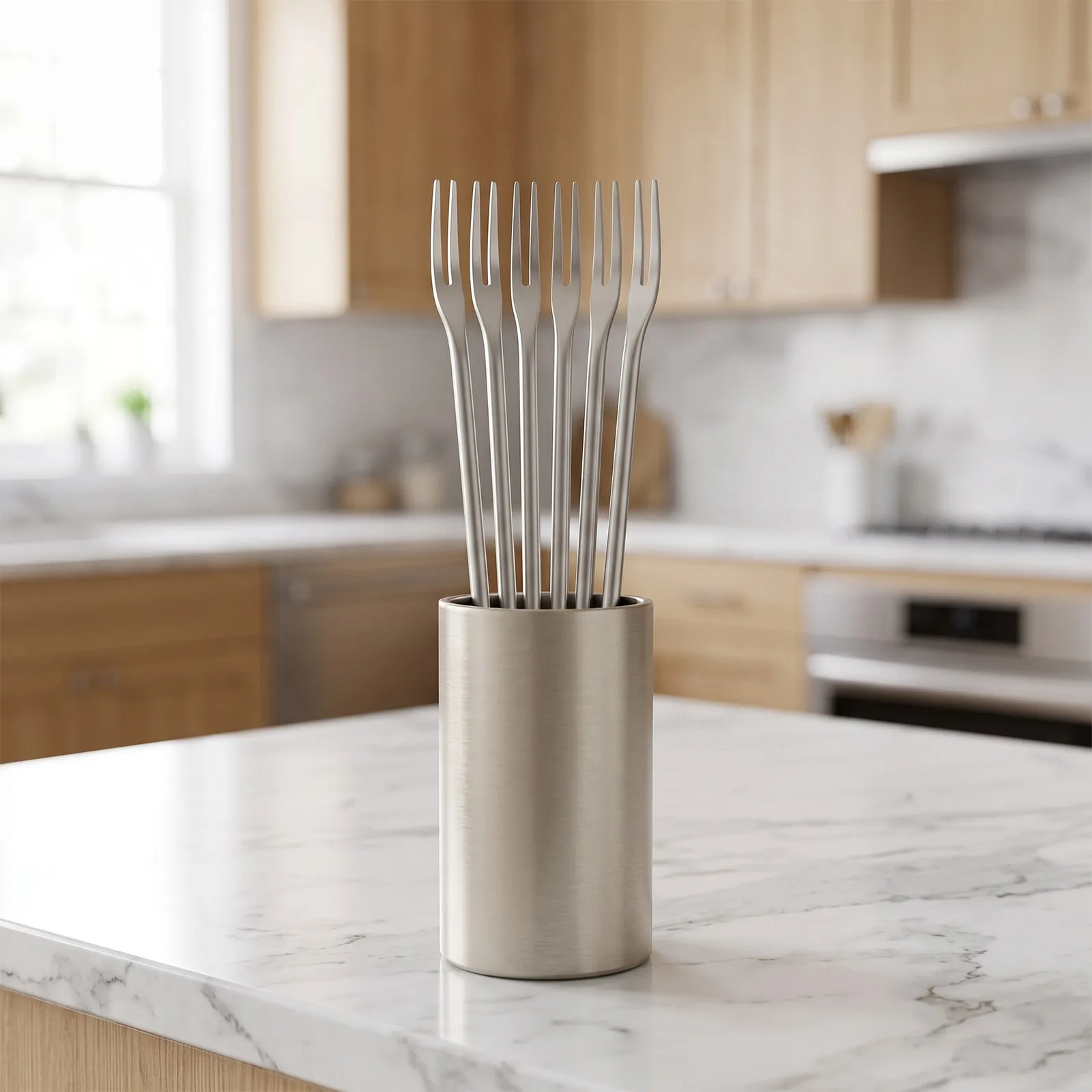 3Pcs Stainless Steel Fruit Forks Two Prong Long Handle Appetizer Dessert Forks for Wedding Party Snacks Fork for Fruit