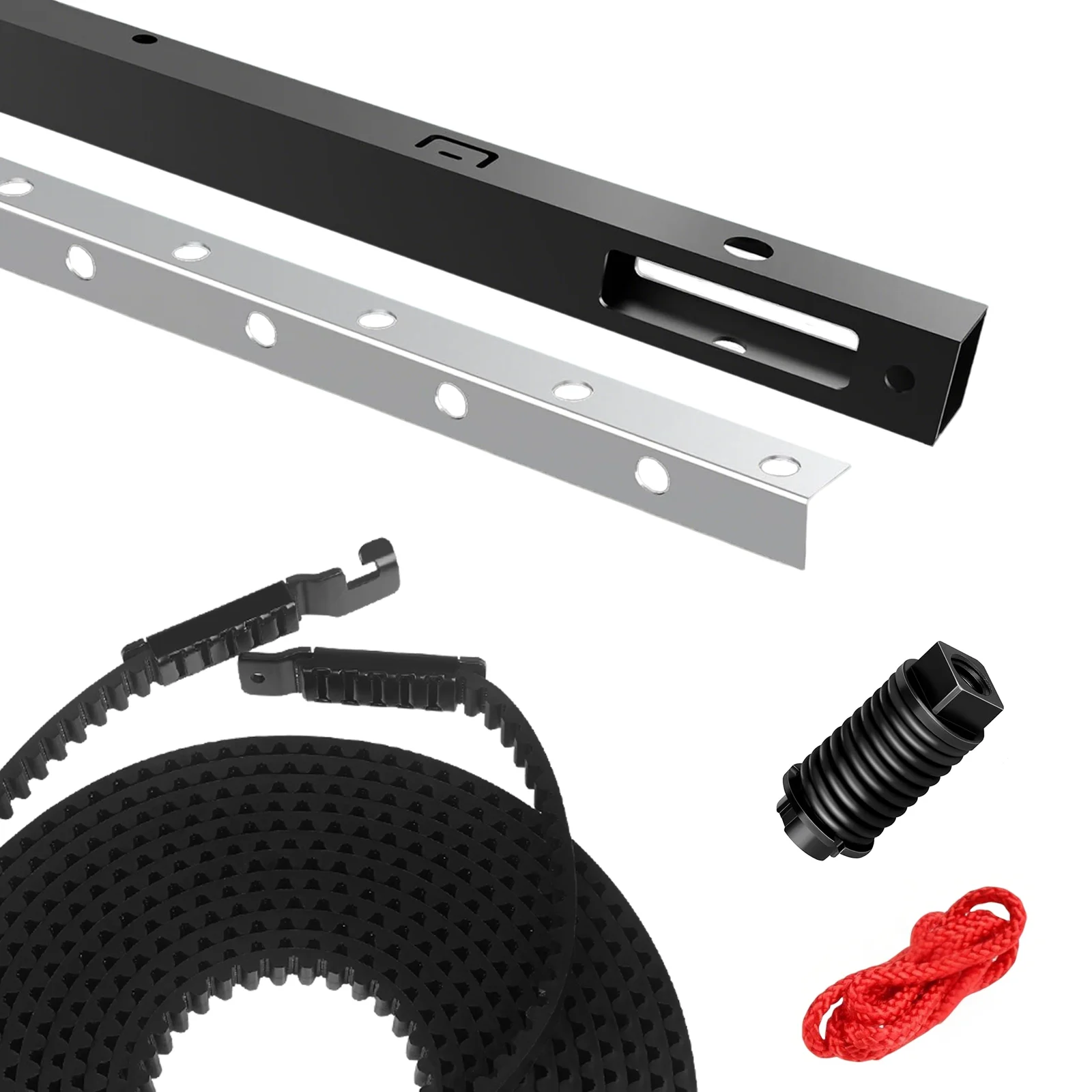 8FT Garage Door Opener Track Extension Kit G8808CB-P with Belt Heavy-Duty Structural Steel for Smooth Long-Lasting Performance