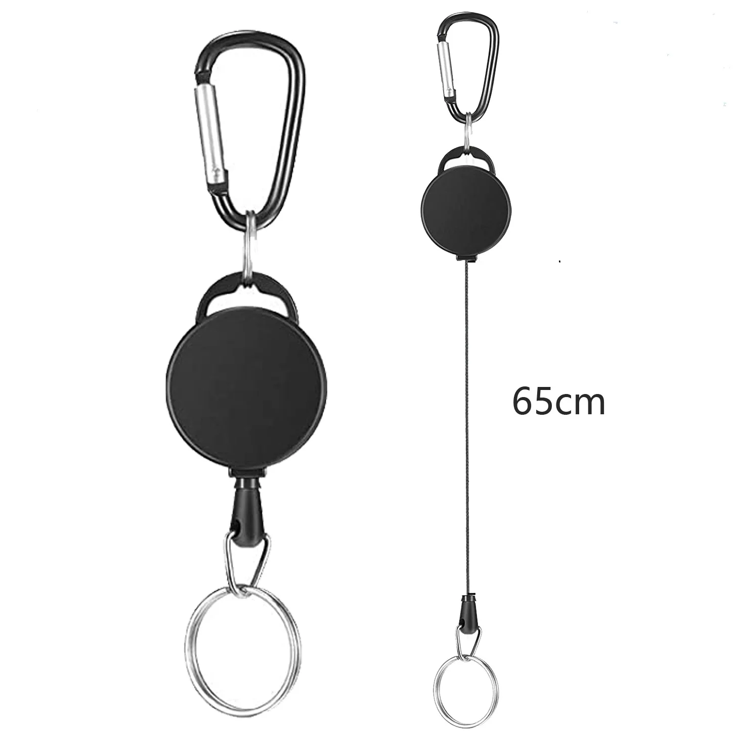 Imagem -02 - Elastic Steel Wire Pull Keychain id Badge Holder Recoil Belt Reel Retrátil Anti Chaveiro Perdido Tag Card Belt 1pc