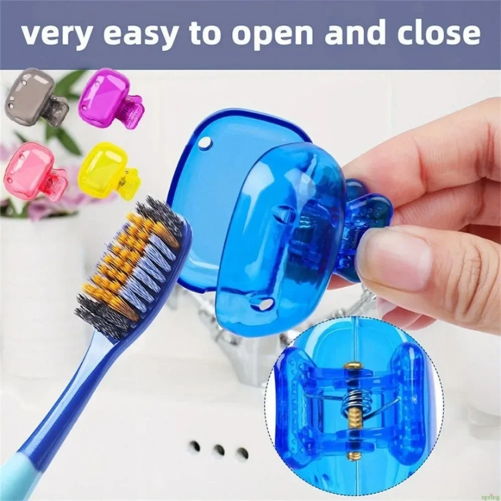 

4pcs Portable Toothbrush Head Cover Plastic Protective Toothbrush Rack for Bathroom Travel Outdoor Hiking Supplies Travel
