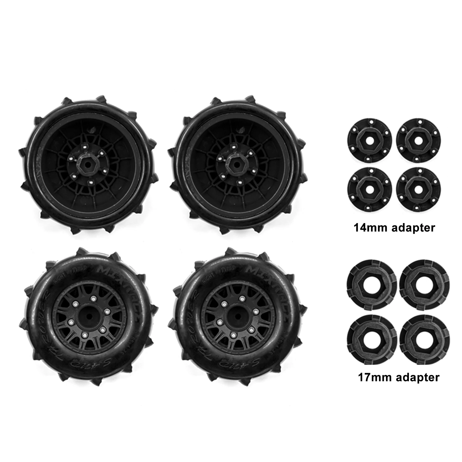RC Off Road Sneeuw Zand Paddle Banden 4 stuks Vervanging voor 1/10 Korte Cursus Truck 727 slash K1 RC Auto Onderdelen