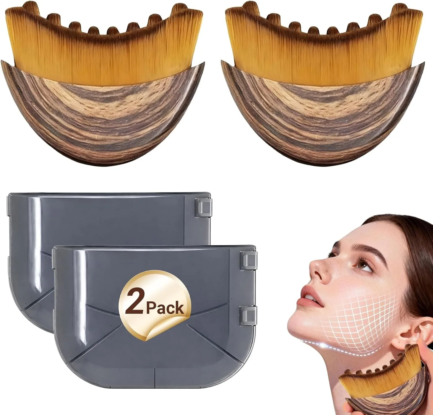 

Массажер-щетка для лимфодренажа лица, контурная щетка для лица для коррекции овала лица и уменьшения отечности, средство для уменьшения второго подбородка, I