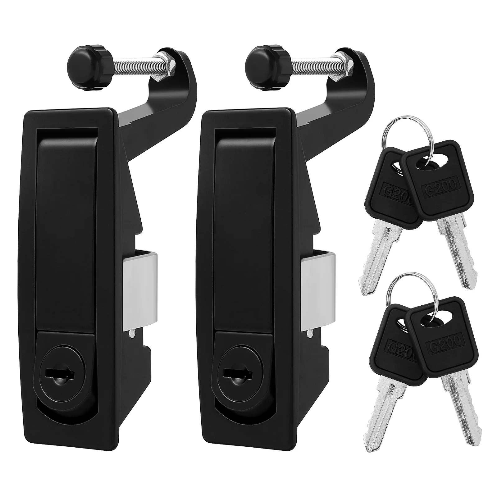 

2 Pcs Push Button Actuation Lock Adjustable Lever Compression Latches Tool Case Caddy Cabinet Hand Operated Flush