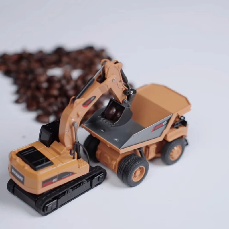 Nuevo coche teledirigido 2,4g Mini excavadora a escala completa camión volquete 1:64 Rc vehículo de ingeniería carretilla elevadora juguete para regalo del Día de San Valentín